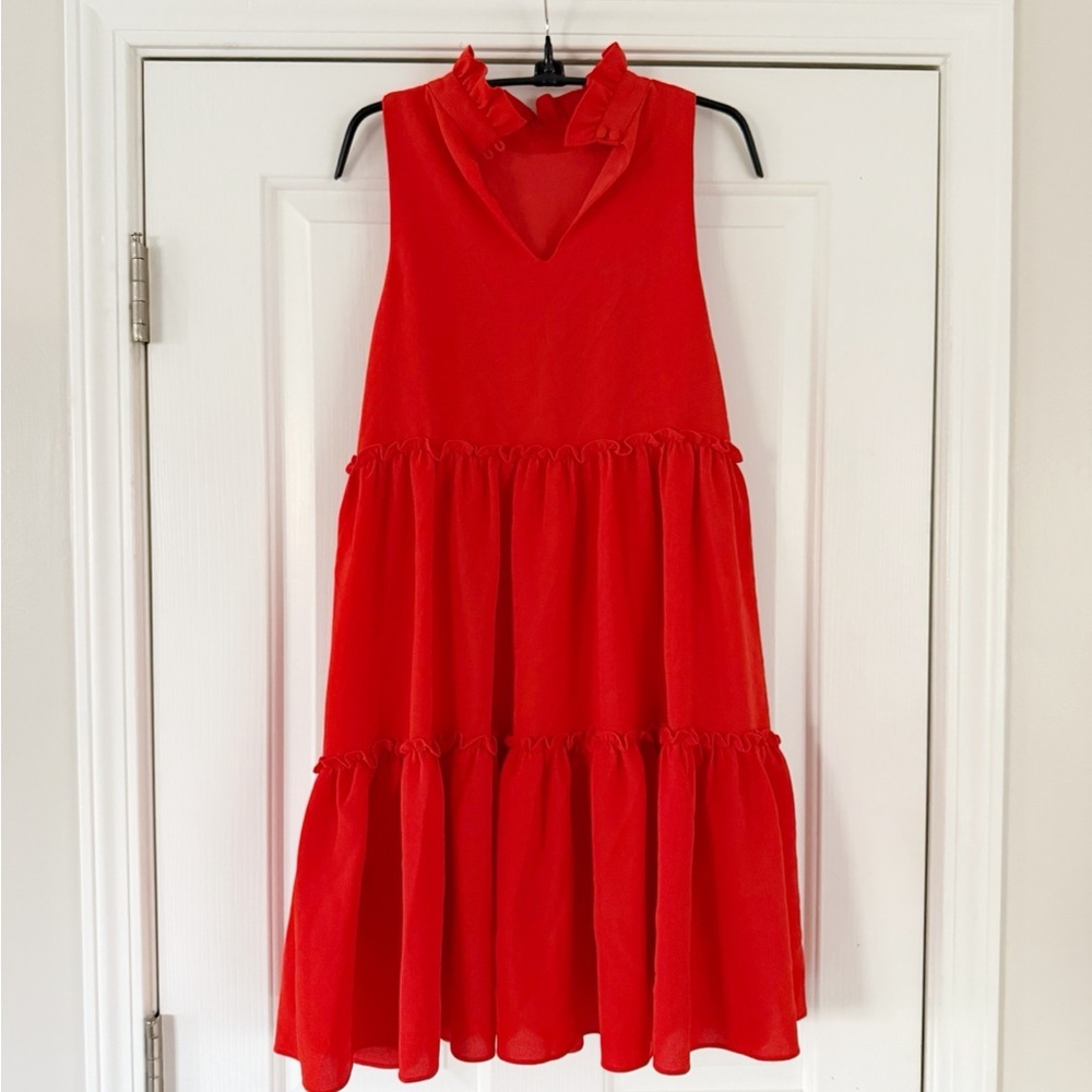 Elliatt Mock Neck Sonnet Red Dress - Picture 4 of 6
